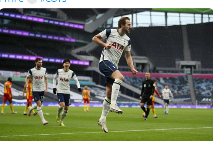 Harry Kane mencetak satu gol dalam kemenangan 2-0 Tottenham Hotspur atas West Bromwich Albion pada laga pekan ke-23 Liga Inggris 2020-2021.