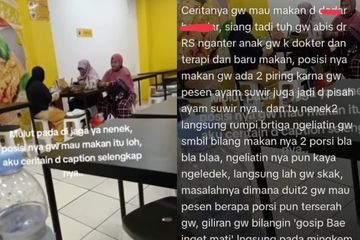 Viral wanita digosipin emak-emak karena makan 2 porsi