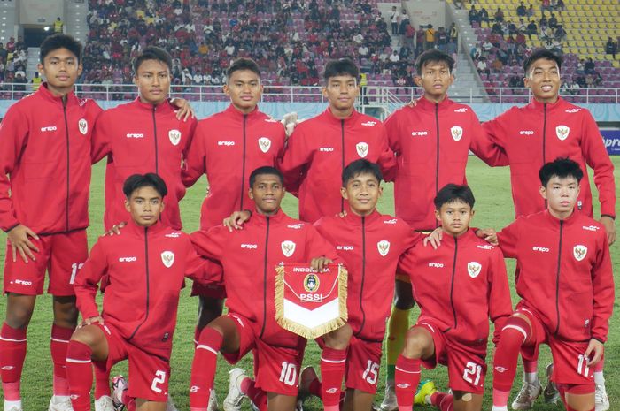 Timnas U-16 Indonesia Vs Filipina di Stadion Manahan, Solo, Senin (24/6/2024).