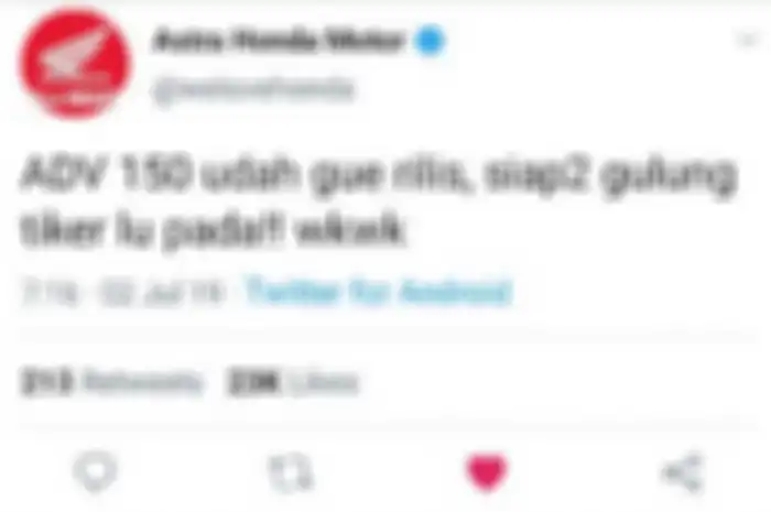Screen shoot yang beredar di media sosial yang bikin ramai soal Honda ADV 150 