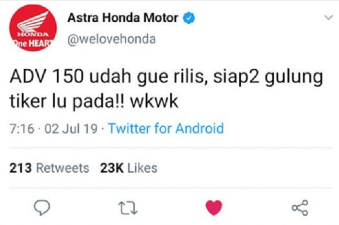 Screen shoot yang beredar di media sosial yang bikin ramai soal Honda ADV 150 