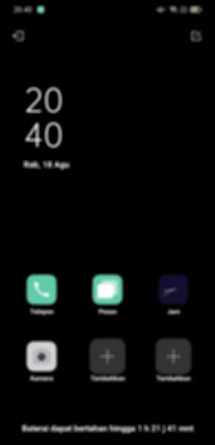 Tampilan OPPO A16 ketika fitur power saving mode dihidupkan.