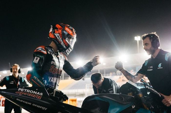 Pembalap tim Petronas Yamaha SRT, Fabio Quartararo saat persiapan jelang MotoGP Qatar (10/3/2019)