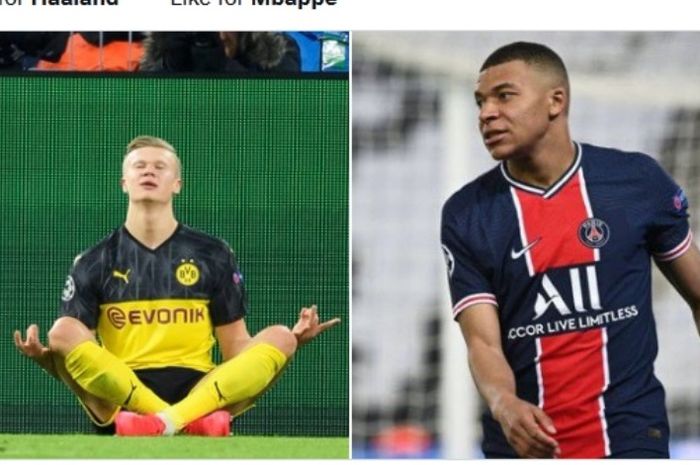 Erling Haaland dan Kylian Mbappe.