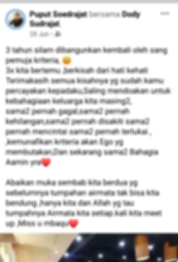 Postingan Puput, ibu sambung Vanessa Angel, di akun Facebook miliknya