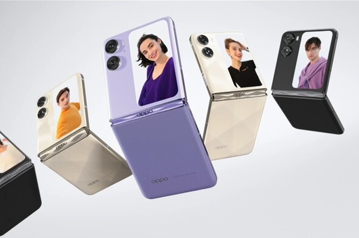 Tampilan depan dan belakang Oppo Find N2 Flip