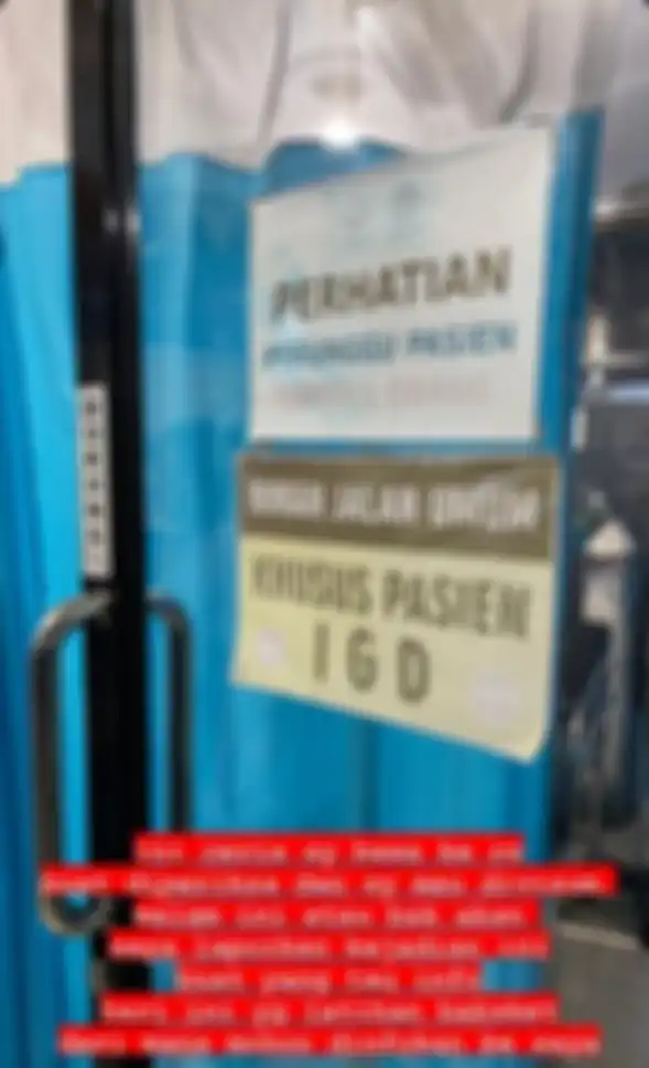  Isa Bajaj membagikan potret pintu rumah sakit tempatnya melarikan Ceria. 