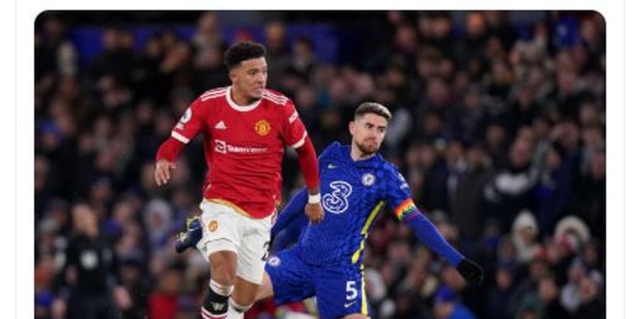 Hasil Liga Inggris - Blunder Jorginho Berujung Gol Jadon Sancho , Manchester United Bawa Pulang 1 Poin dari Markas Chelsea