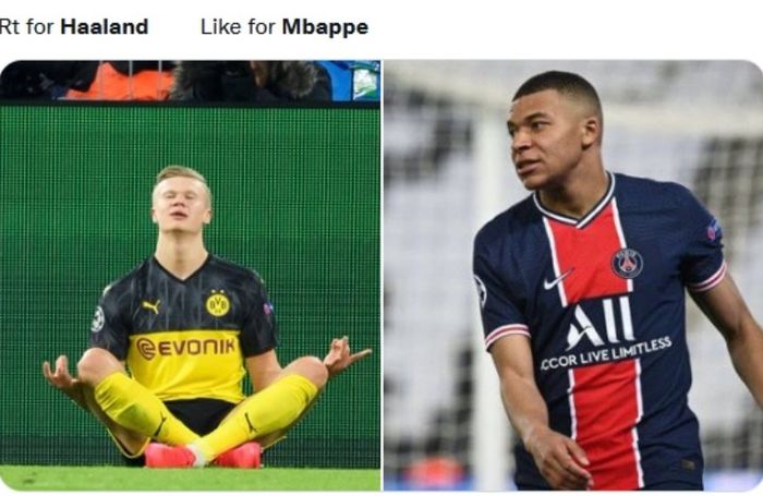 Erling Haaland dan Kylian Mbappe.