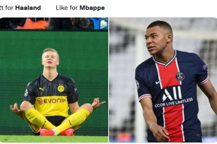 Erling Haaland dan Kylian Mbappe.