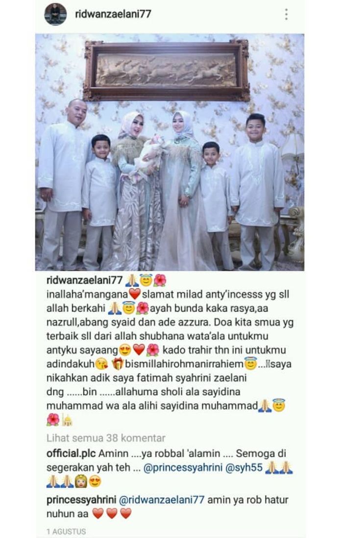 Kakak Syahrini sempat mengutarakan keinginnanya untuk menikahkan sang adik