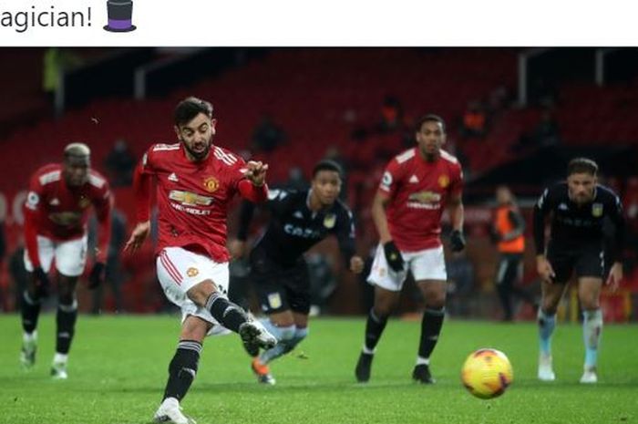 Gelandang Manchester United, Bruno Fernandes, mengganti gaya tendangan penalti yang membuat timnya bangun dari tidur pada menit ke-61.