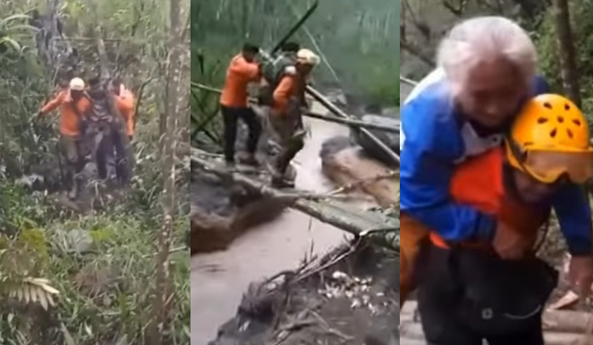Viral video tim SAR selamatkan korban erupsi Gunung Semeru.