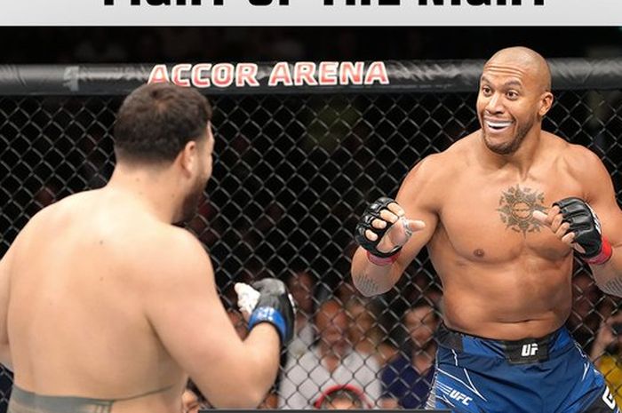 Pertarungan  Ciryl Gane (kanan) vs Tai Tuivasa (kiri) di UFC Paris (4/9/2022).