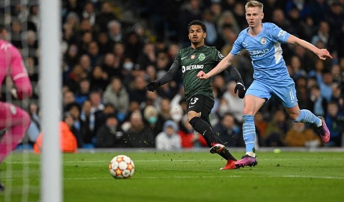 Laga Manchester City vs Sporting CP pada leg kedua babak 16 besar Liga Champions 2021-2022.