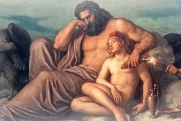 Meski telah menikah dengan Hera, Zeus mencintai Ganymede, remaja pria dari kerajaan Troy.