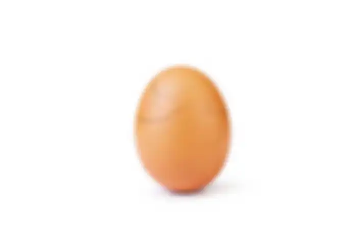 Foto telur di akun @world_record_egg yang mulai retak
