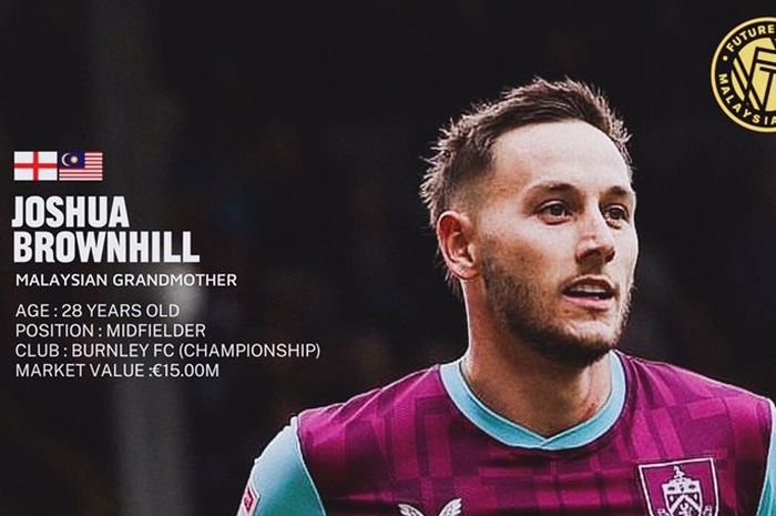 Josh Brownhill, kapten Burnley yang punya darah Malaysia. 