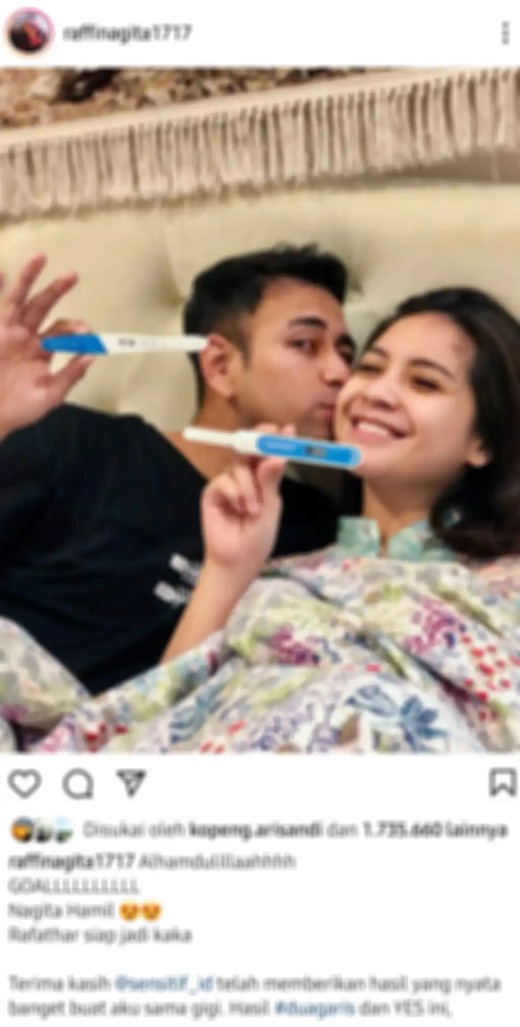 Raffi Ahmad umumkan Nagita Slavina hamil anak kedua.
