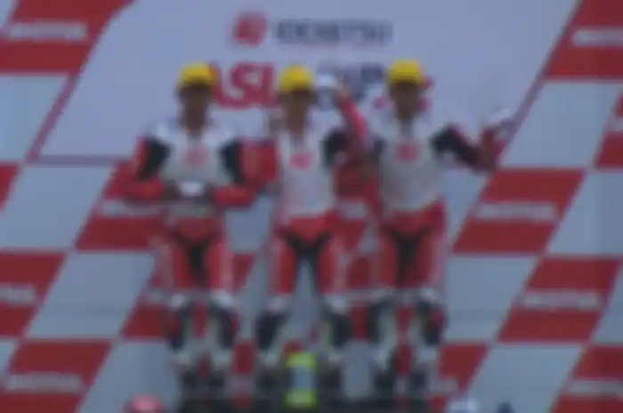 Afridza Syach Munandar, pembalap Indonesia yang kibarkan Merah Putih di podium race 1 Asia Talent Cup 2019 ronde 5 Jepang, (19/10/2019)
