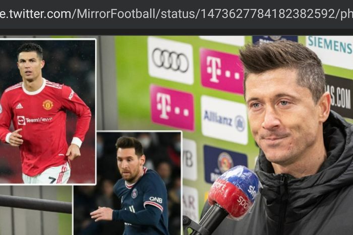 Striker Bayern Muenchen, Robert Lewandowski, menceritakan soal Ballon d'Or dan mengunggulkan diri sendiri di atas Lionel Messi dan Cristiano Ronaldo