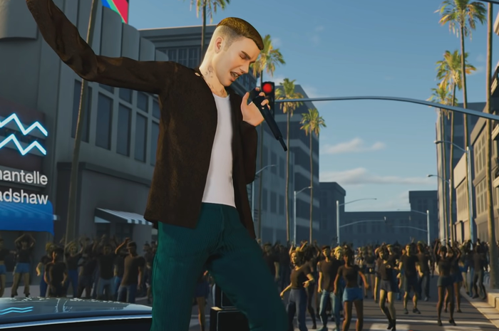 Penampilan Justin Bieber di konser metaverse-nya.