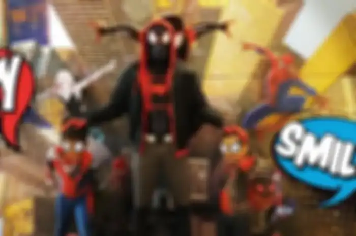 Ayah dan dua anaknya kompak pakai kostum Spider-Man saat nonton Spider-Verse