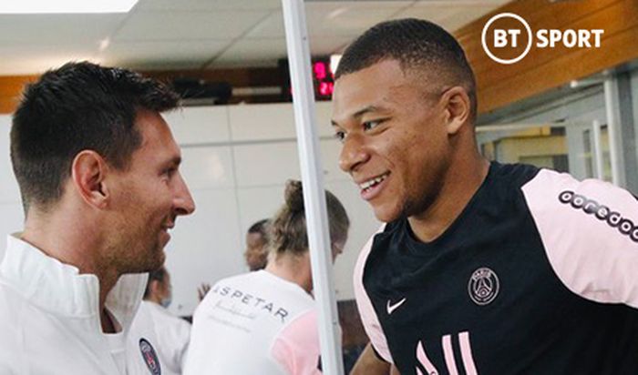 Lionel Messi dan Kylian Mbappe.