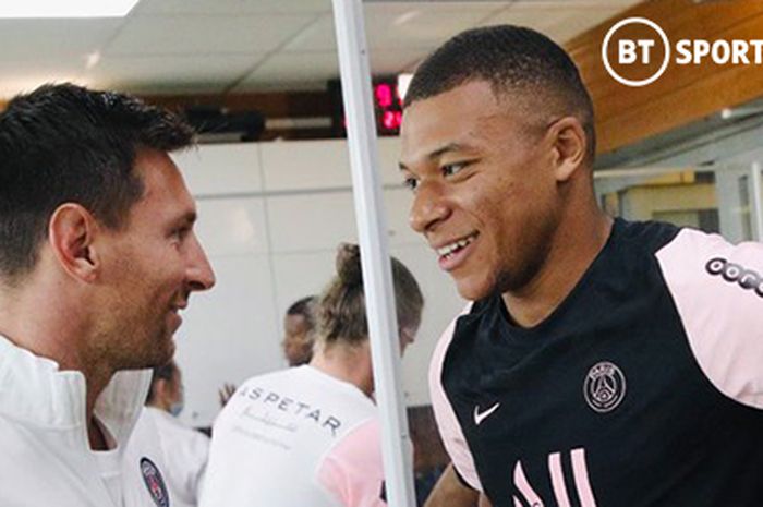 Lionel Messi dan Kylian Mbappe.