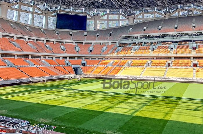 Suasana bagian dalam stadion JIS (Jakarta Internasional Stadium) pada 12 September 2022.