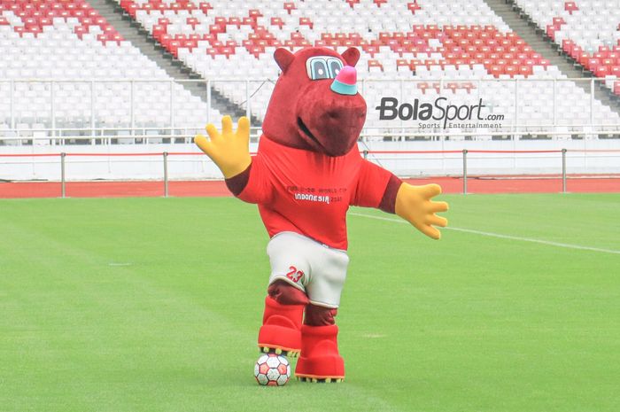 Maskot Piala Dunia U-20 2023 bernama Bacuya di Stadion Gelora Bung Karno, Senayan, Jakarta, 9 Februari 2023.