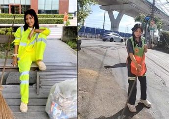 Viral Tukang Sapu Cantik Bergaji Rp 22 Juta, Tetap Dandan Cetar Meski Panas-panasan di Jalan, Ini Sosoknya