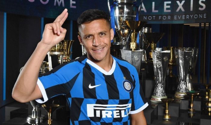 Striker anyar Inter Milan, Alexis Sanchez, yang dipinjam dari Manchester United.