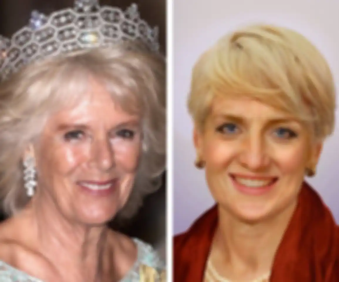 Perbandingan wajah Camilla Parker dan Putri Diana usia 50-an