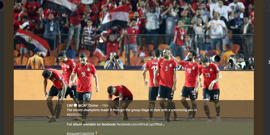 Hasil Piala Afrika 2019 - Mohamed Salah dan Trezeguet Bawa Mesir Lolos ke 16 Besar