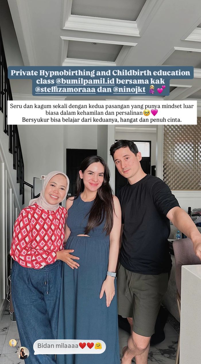 Steffi Zamora ikut kelas hynobirthing jelang kelahiran anak pertamanya dengan Nino Fernandez.