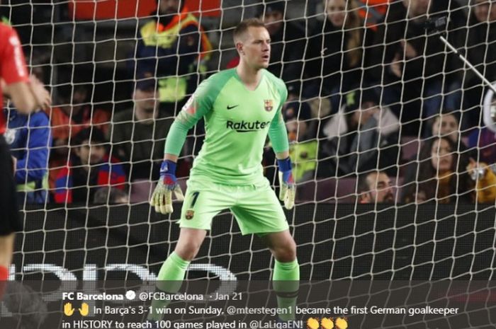 Penjaga gawang Barcelona asal Jerman, Marc-andre Ter Stegen.