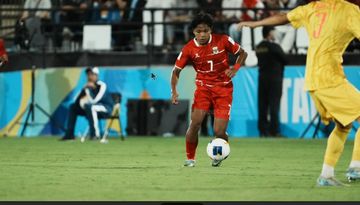 Pemain timnas U-17 Indonesia, Dava Yunna saat melawan China pada matchday pertama grup B Piala Asia U-17 2026, Selasa (5/5/2026).
