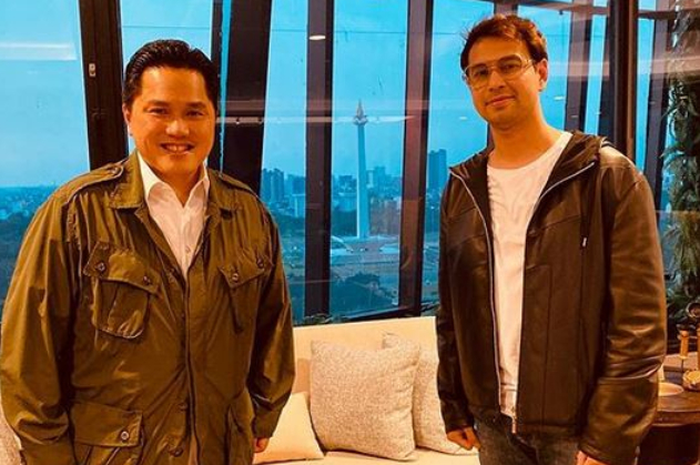Raffi Ahmad minta THR kepada Erick Thohir.