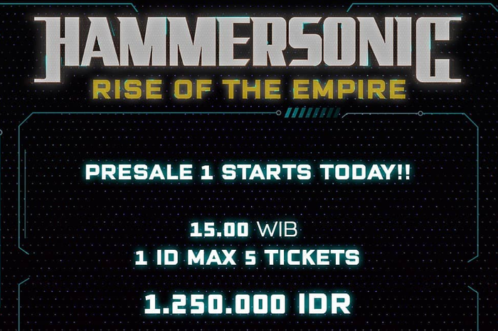 Pengumuman penjualan tiket presale 1 Hammersonic 2020