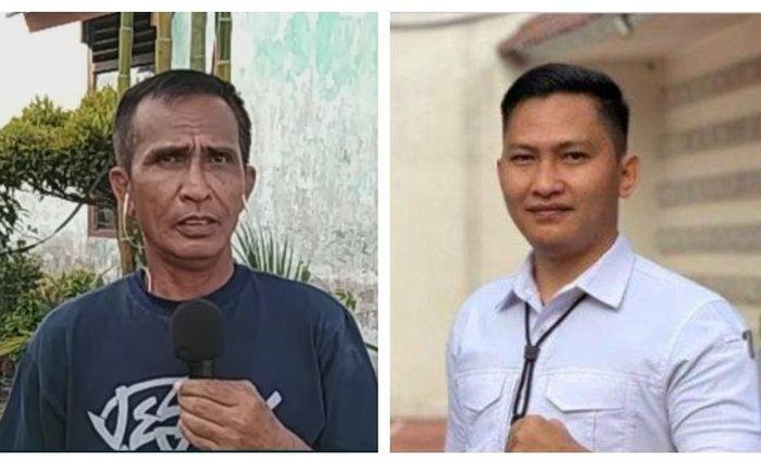 Ayah Brigadir J, Samuel Hutabarat (Kiri) dan Brigadir J (Kanan)