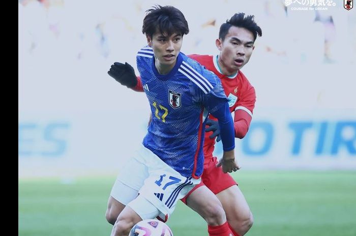 Suasana pertandingan uji coba antara Jepang dan Thailand jelang Piala Asia 2023.