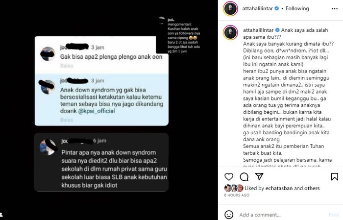 Atta Halilintar murka anaknya dihina dan istrinya dimaki-maki lewat dm Instagram padahal sedang hamil.