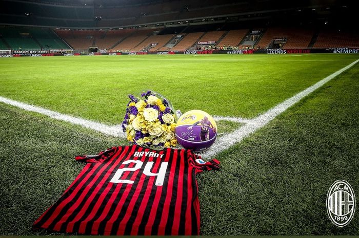 AC Milan memberikan penghormatan kepada mendiang Kobe Bryant menjelang laga melawan Torino di babak perempat final Coppa Italia, Selasa (28/1/2020) di San Siro.