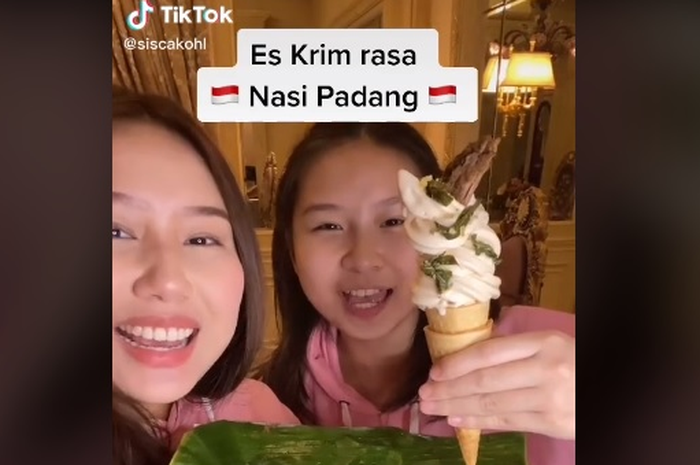 Viral di TikTok Dua Kakak Beradik Bikin Es Krim dari Nasi Padang 