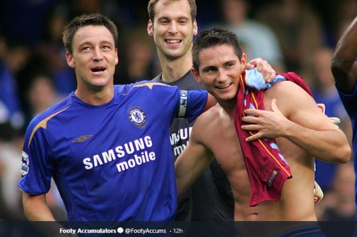 Selebrasi John Terry dan Frank Lampard saat masih sama-sama berseragam Chelsea.