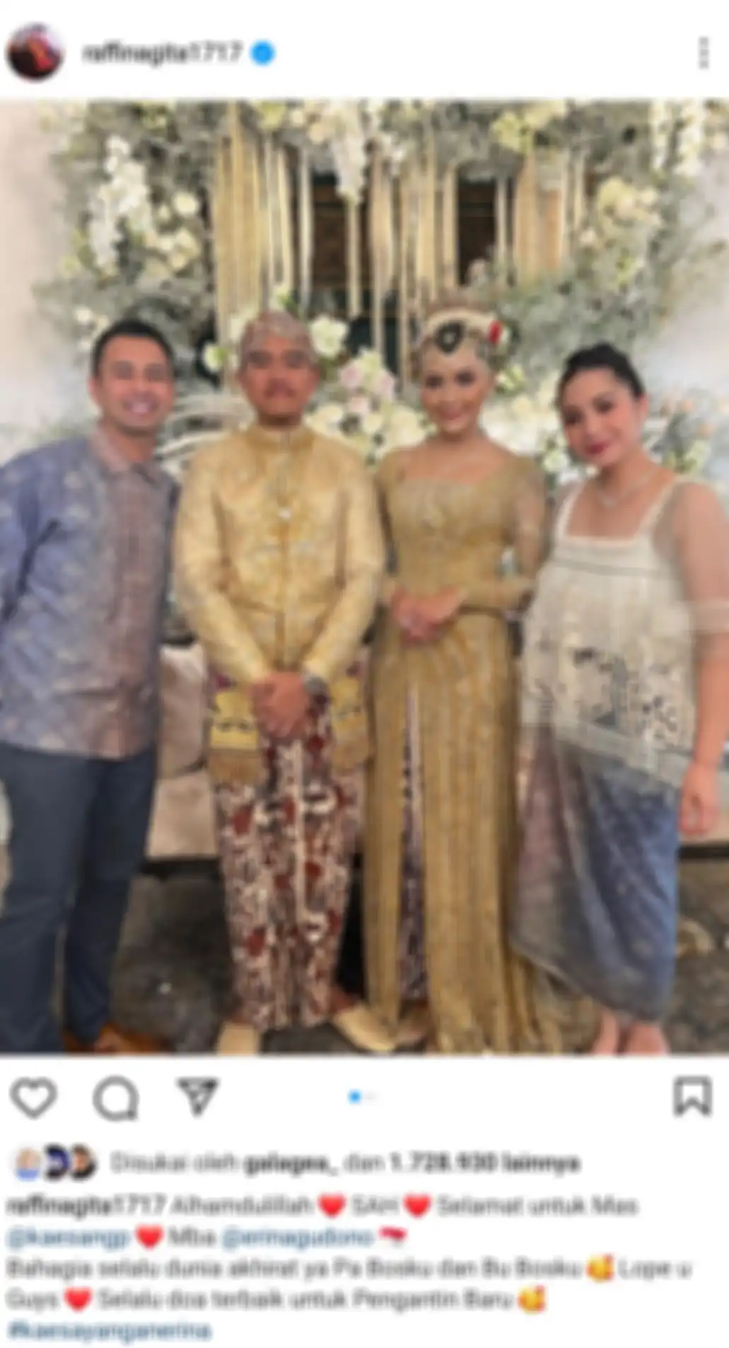 Unggahan Raffi Ahmad dan Nagita Slavina