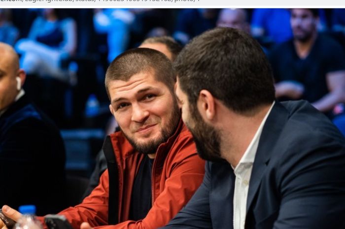 Khabib Nurmagomedov ketika sedang menghadiri acara Eagle FC 44 pada 28 Januari 2022.