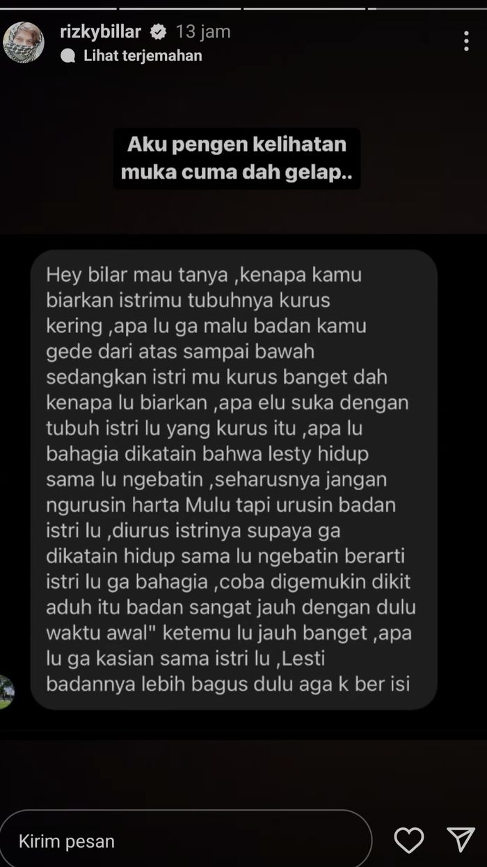 Postingan Rizky Billar