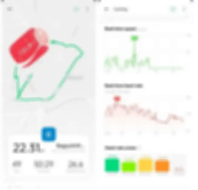 Tamplan hasil tracking olahraga di Aplikasi HeyTap Health